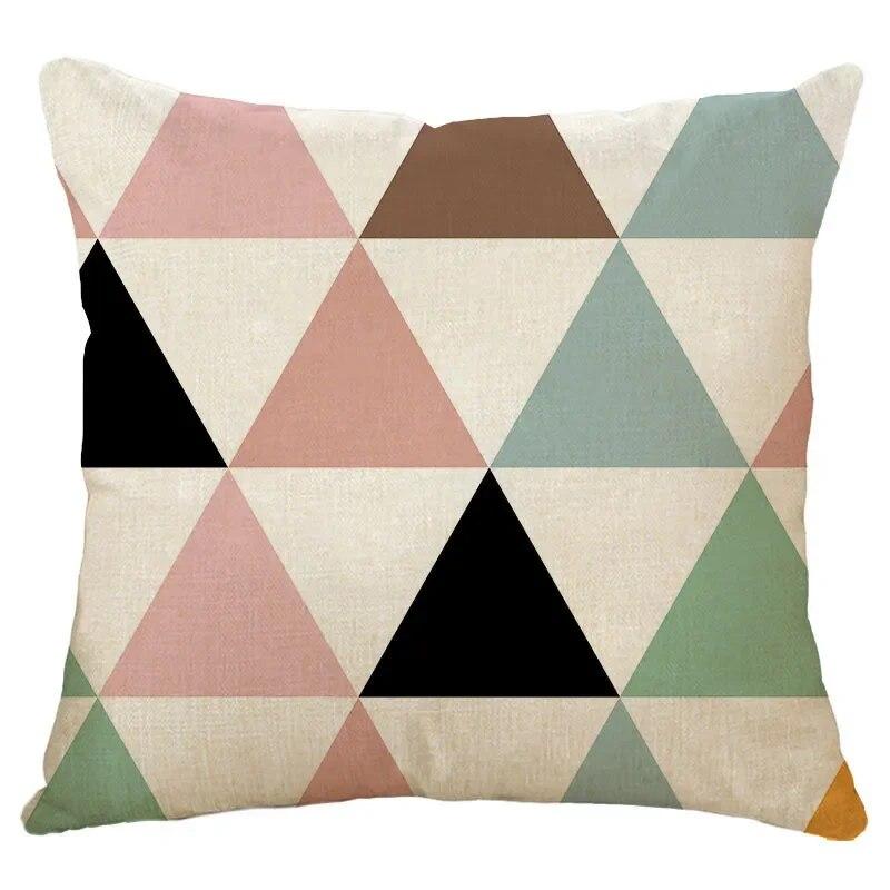 Modern Colorful Geometric Style Pillow Cover Living Room Sofa Office Seat Car Waist Cushion   Home Decoration