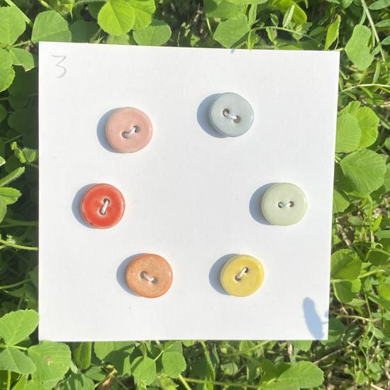 Rainbow Ceramic Button Fasteners for DIY Knitting & Doll Clothes (12/15mm)