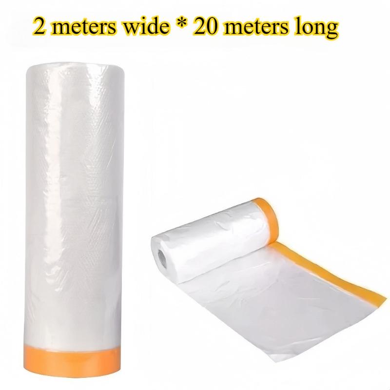 20M Multi-Purpose Masking Film With Tape Furniture Dust Cover Protective Film Dustproof Sheet