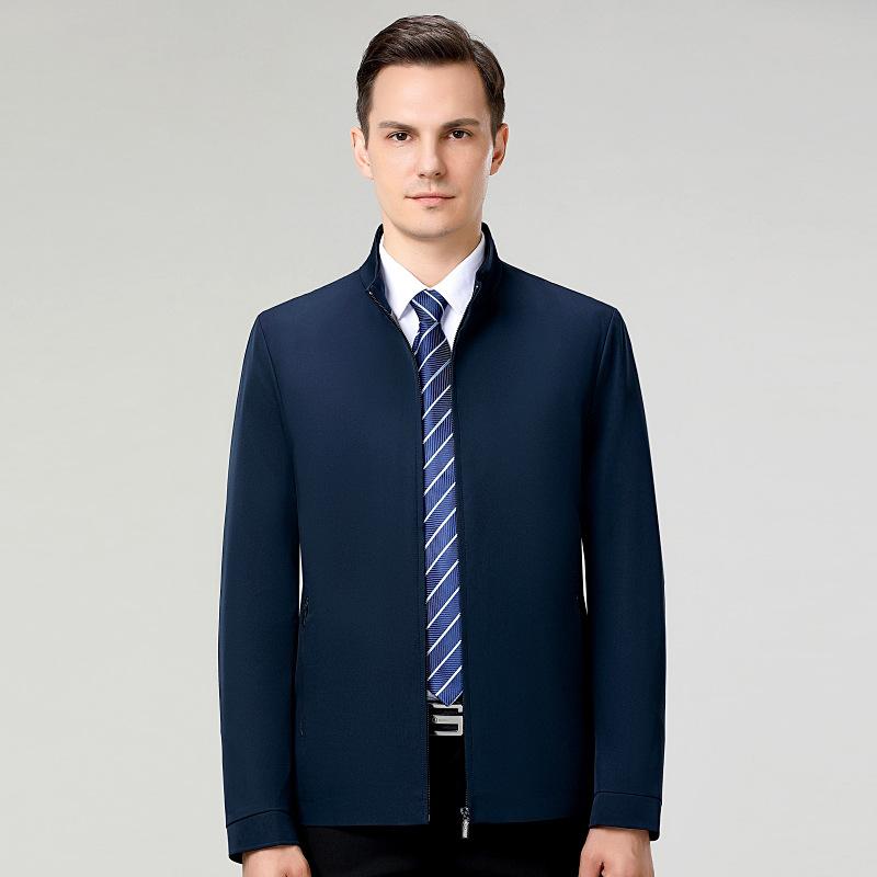 Men's Business Executive Jacket Autumn Dad Outfit Middle-aged and Elderly Versatile Stand-up Collar Jacket Cadre Outfit