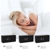 Wooden Square LED Smart Alarm Clocks for Bedrooms Digital Bedside Clock with Temperature Voice Control Desktop Clock