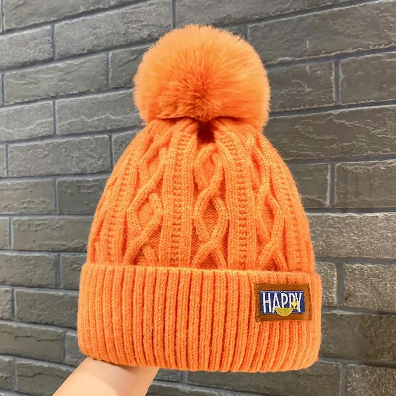 Winter Warm Female Fur Pom Poms Hat Winter Hat for Women Girl 's Cap Knitted Classic Beanies Cap Hats Thick Women Skullies