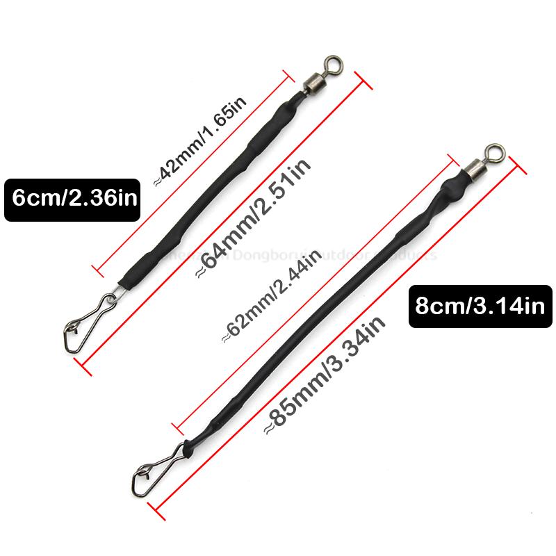 3pcs Carp Fishing Accessories Stiff Feeder Links 6/8cm Crimped Wire Rope For Fishing A Free-Running Rig Terminal Tackle