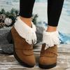 Fashion Winter Women Fur Snow Ankle Boots Suede High Heels Shoes Designer 2025 New Short Plush Warm Shoes Chelsea Goth Pumps Botas Mujer