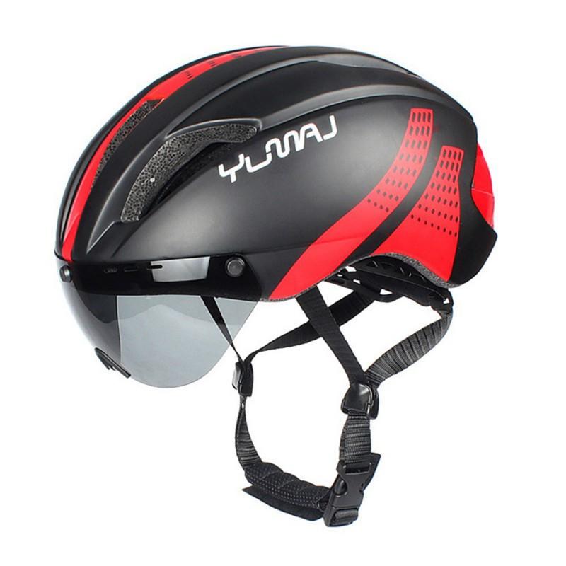 YUMAJ Aero Leichter Fahrradhelm Rennrad Fahren Halbschalen-Design CE CPSC Zertifiziert Schwarz Rot M/L