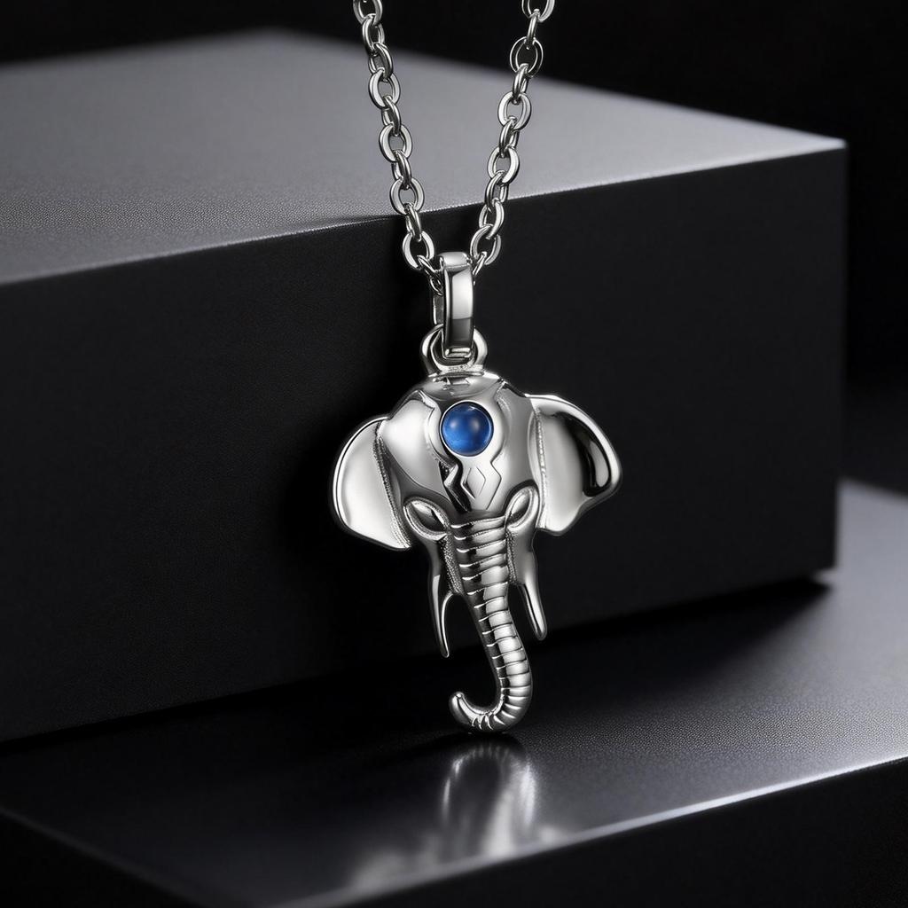 Fashion Unique Design Elephant Pendants Necklace Silver Color Stainless Steel Charm Necklace for Men Punk Chic Jewelry Gifts