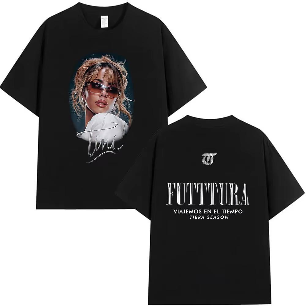 

Singer Tini Stoessel Futtura Tour Graphic T Shirts Men Women Fans Fashion Pop Clothing T-shirt Retro Oversized Cotton Tees S