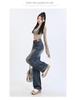 Women's Black High-Waist Wide-Leg Jeans - Slimming, Tall-Enhancing Fit, Versatile Fashion Long Pants