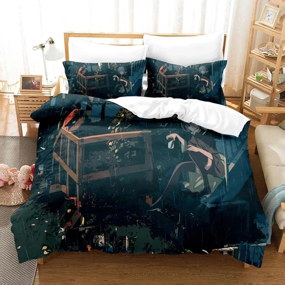 3D Anime Lycoris Recoil Bedding Set Printed Bed Set With Pillowcase Bed Duvet Cover Soft Single Double Queen Super King Size