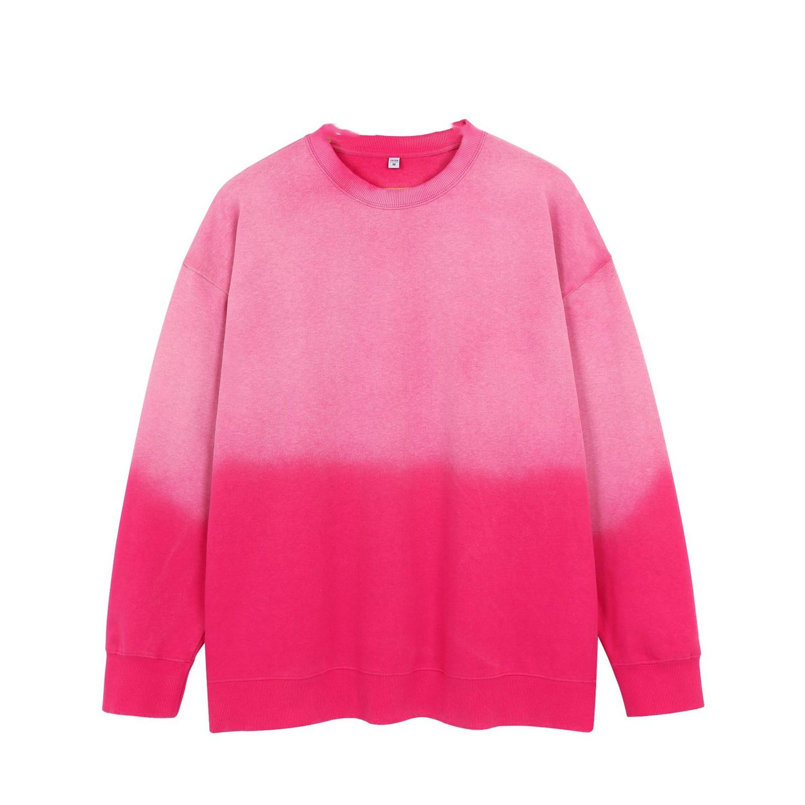 

Осень и зима 370 г плотная стираная шерсть свободная толстовка с капюшоном батик сделать старую толстовка XL арбуз красный