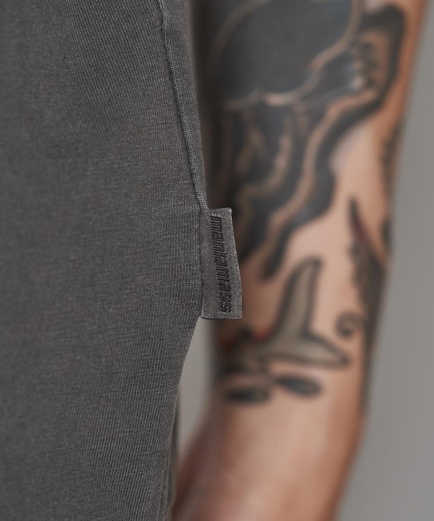 MANIAMASS Garment Dyed Cut-Out Detail Short Sleeve T-Shirt (Tomi B)