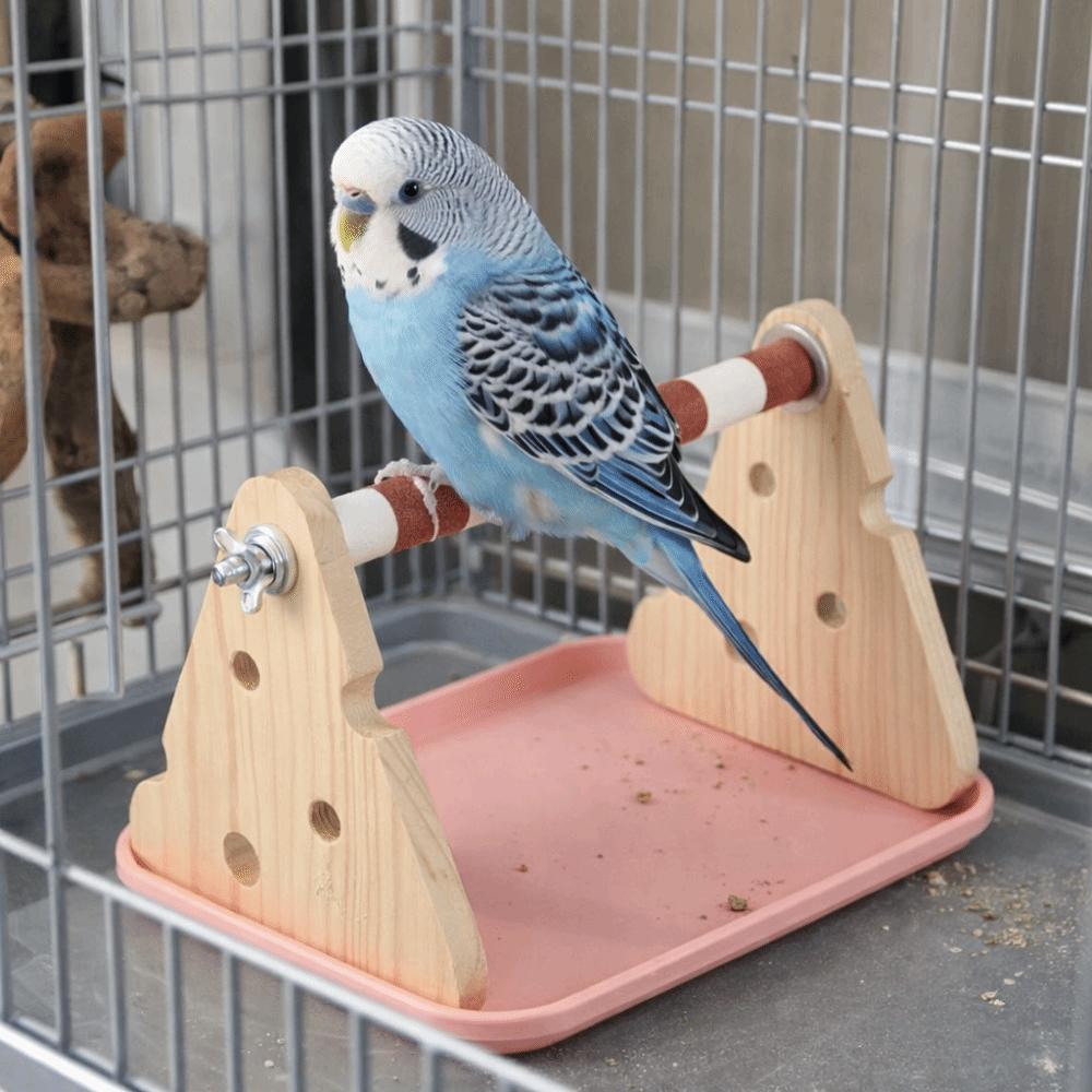 With Tray Wooden Bird Platform Stable Bird Training Stand  Bird Enrichment