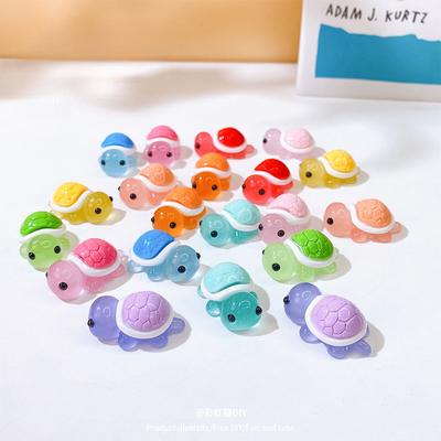 10Pcs Cartoon Luminous Mini Turtle Animal Miniatures Resin Ornaments Fairy Garden Decoration Micro Landscape
