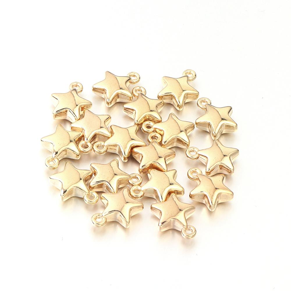 50Pcs/lot CCB Star Bead Pendant Popular Simple Loose Charms for Jewelry Making Accessories DIY Necklace Bracelet Keychain