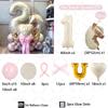 53pcs Bow Horsehead Theme Balloon Cream White Number 1-9 Balloons for Children's Birthday Party Room Decoration Balloon Supplies