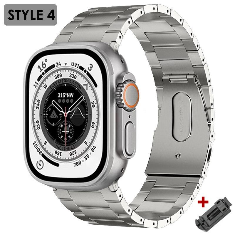 Luxury Titanium Strap For Apple Watch 9 Ultra 2 49mm 45mm 41mm Correa Bracelet For Apple iWatch Series 8 7 SE 6 5 4 se 44mm 42mm