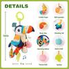 Jollybaby Musical Activity Pull String Hanging Toy for Baby Stroller Car Seat Crib Play Gym, Plush Stuffed Toucan Toy for Carseat with Music Teether