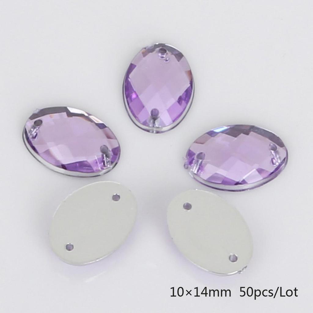 Round Multi-Faceted Acrylic Rhinestones with Double-Hole Flat-Back for Jewelry Accessories
