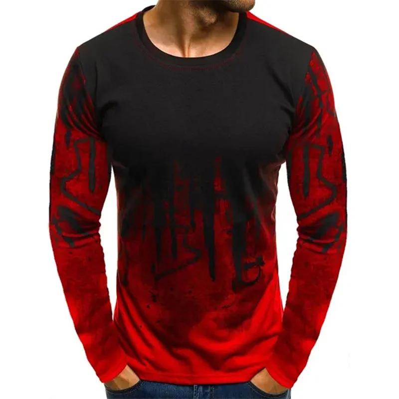 Spring Autumn Men's Casual Sports Round Neck 3D Printed Long-sleeved T-shirt Children's Comfortable All-match Top