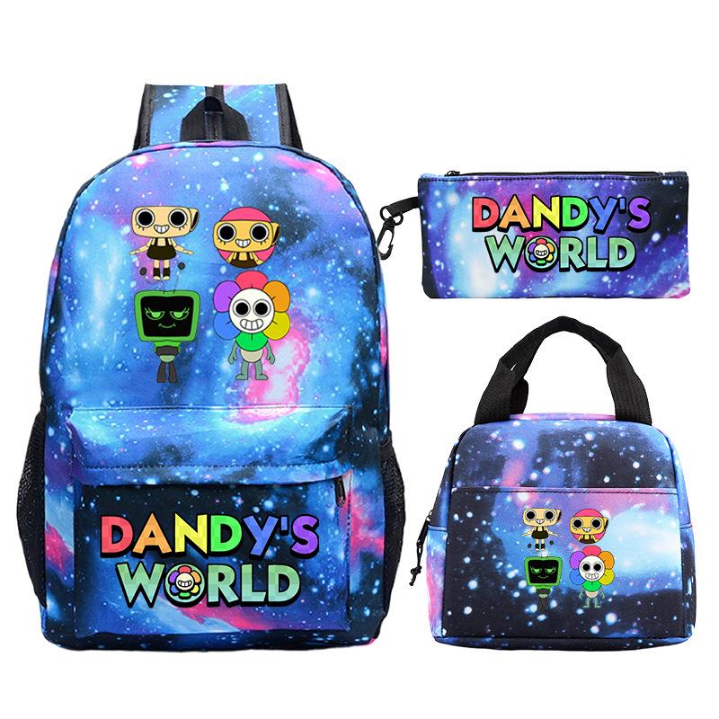 Dandy's world cartoon print fashion children's schoolbag set cross-border leisure student backpack three-piece set