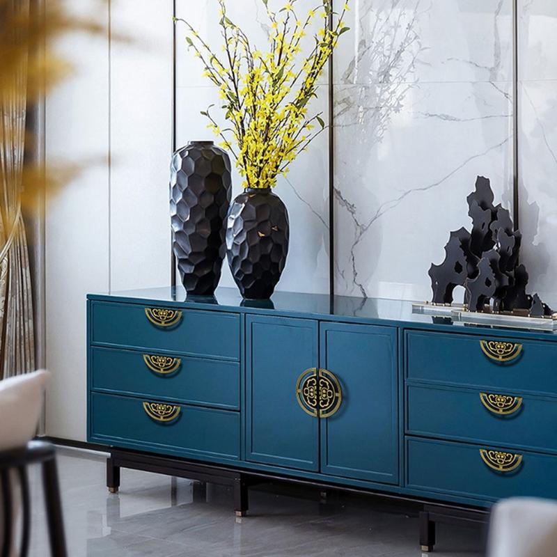 Zinc Alloy Drawer Pulls Chinese retro Dresser Wardrobe Knobs Kitchen Cupboard Drawer Handles Furniture Handle Hardware