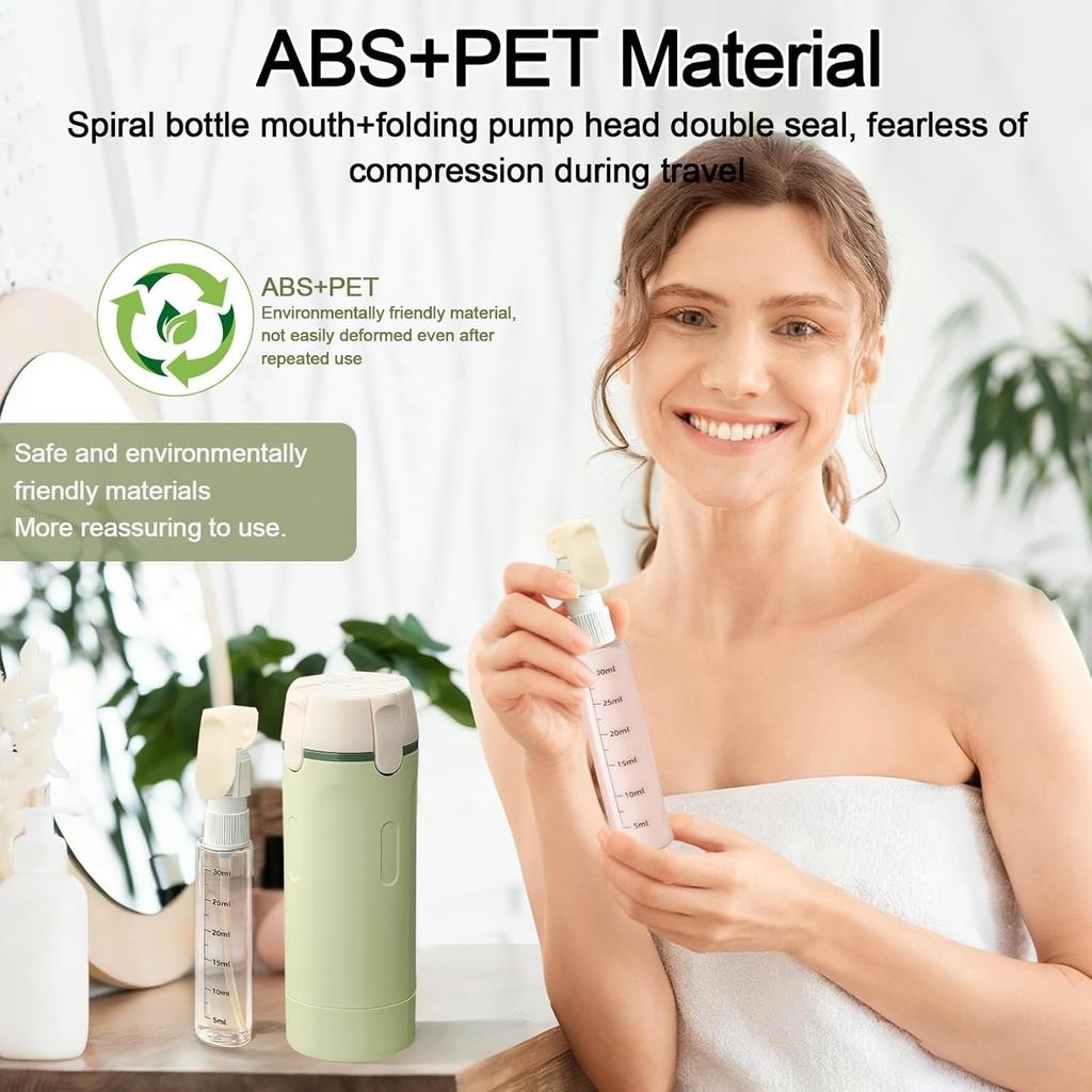 4 In 1 Travel Refillable Bottles Portable Toiletries and Cosmetics Containers for Shampoo Body Wash Travel Storage Bottles