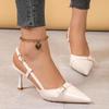 Fashion Women High Heels Sandals Spring Summer Buckle Hollow Open Toe Shoes Women Trend Pointed Toe Sandals Large Size Zapatos De Mujer