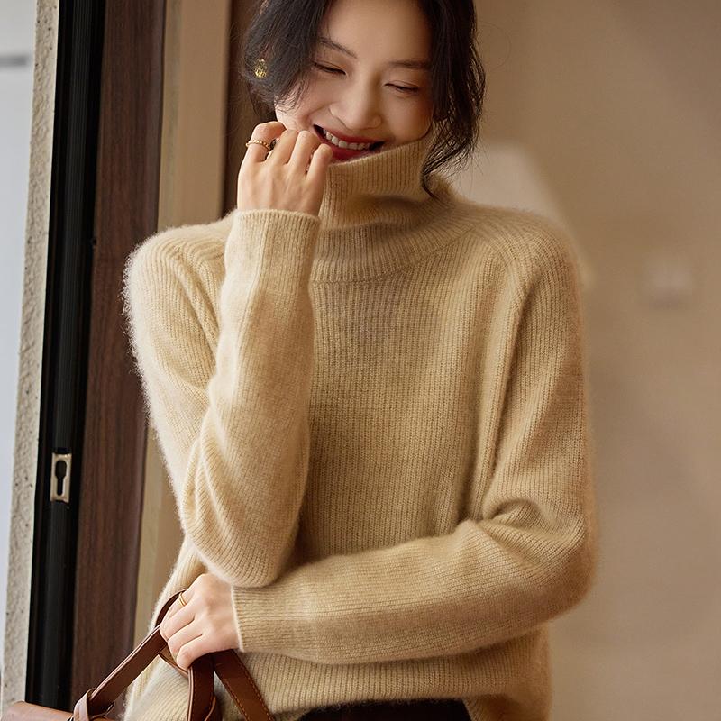 Женский кашемировый свитер Qinghe Cashmere 30% кашемир 70% шерсть Осень и Зима Пуловер Теплый и Модный L