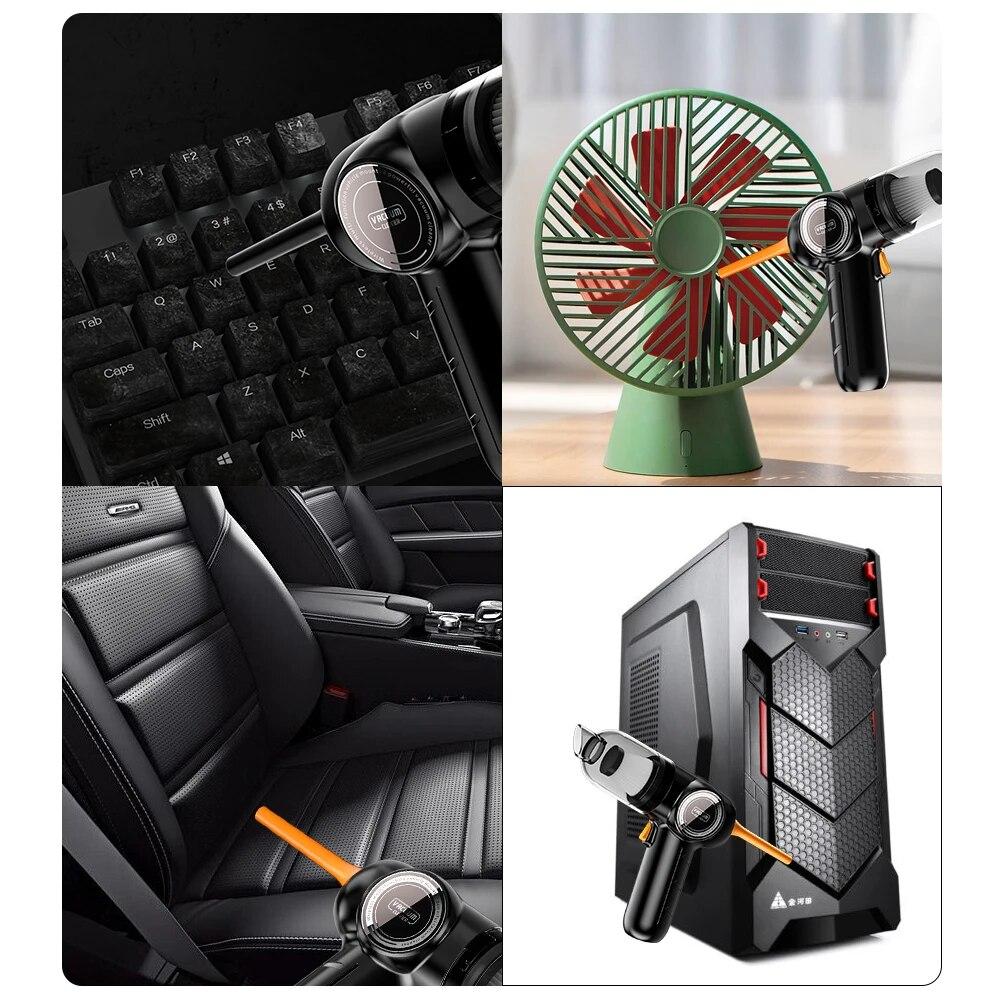 9000Pa Wireless Car Vacuum Cleaner Strong Suction Handheld Car Vacuum Cleaner Home&Car Dual Use Vacuum and Blow Home Appliance