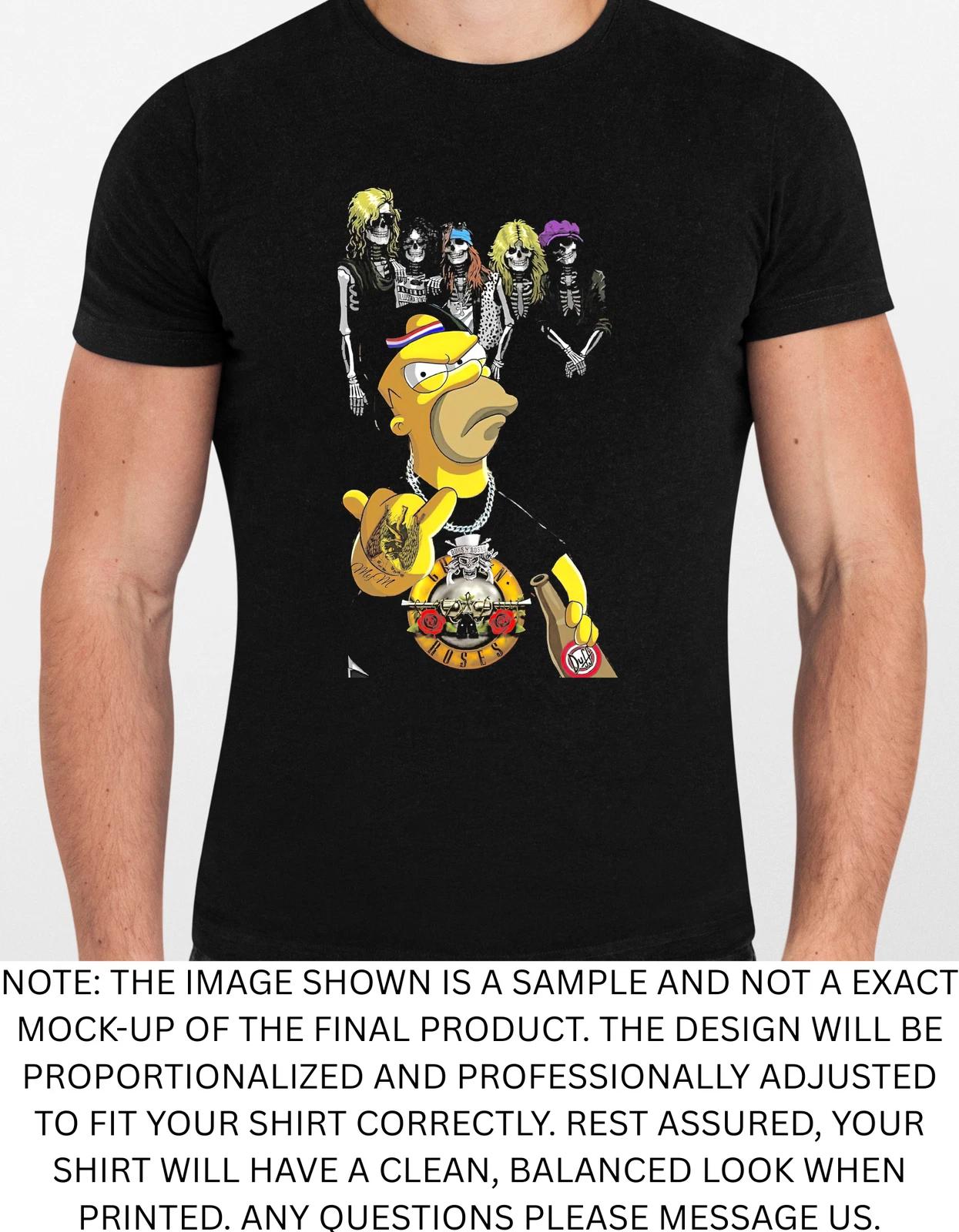 Men s and Women s T-shirts Gun N Roses Homero Graphic M