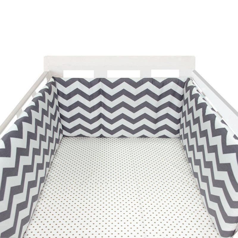 Soft Pure Cotton Removable and Washable Baby Crib Bumper, Anti-Collision, One-Piece Design