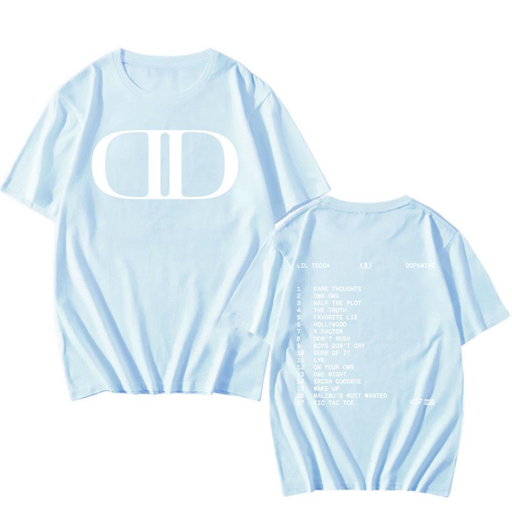 Lil Tecca DOPAMINE Camiseta del Álbum Impresión Gráfica de Rapper Camisetas de Moda Camiseta de Algodón de Manga Corta Unisex Streetwear Hip Hop Camisetas para Hombre