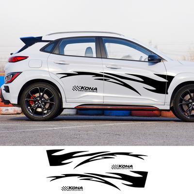 For Hyundai Kona Hybrid N Line Electric Graphics Stripes Kit Decor Decal Vinyl Cover Car Door Side Sticker Auto