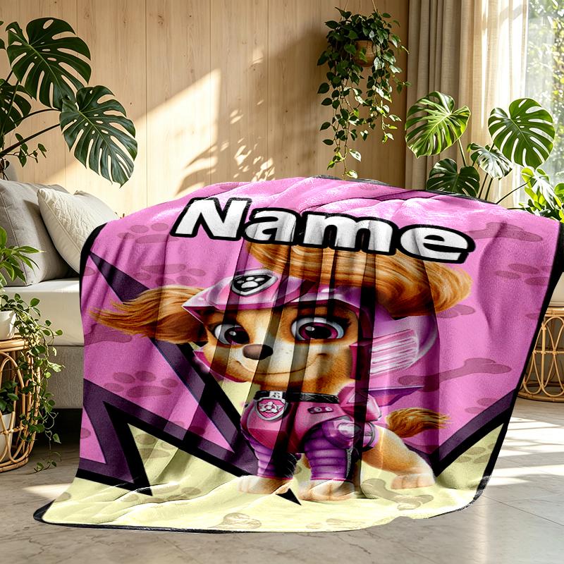 Custom Name Personalized PAW Patrol Print Blanket, Home Decor, Bedroom, Sofa, Camping, Couch, Gifts for Birthday Christmas