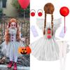 Halloween Grey Joker Costume for Kids Creepy Clown Cosplay Carnival Party Clothes Gray Children Girls Fancy Tulle Tutu Dresses