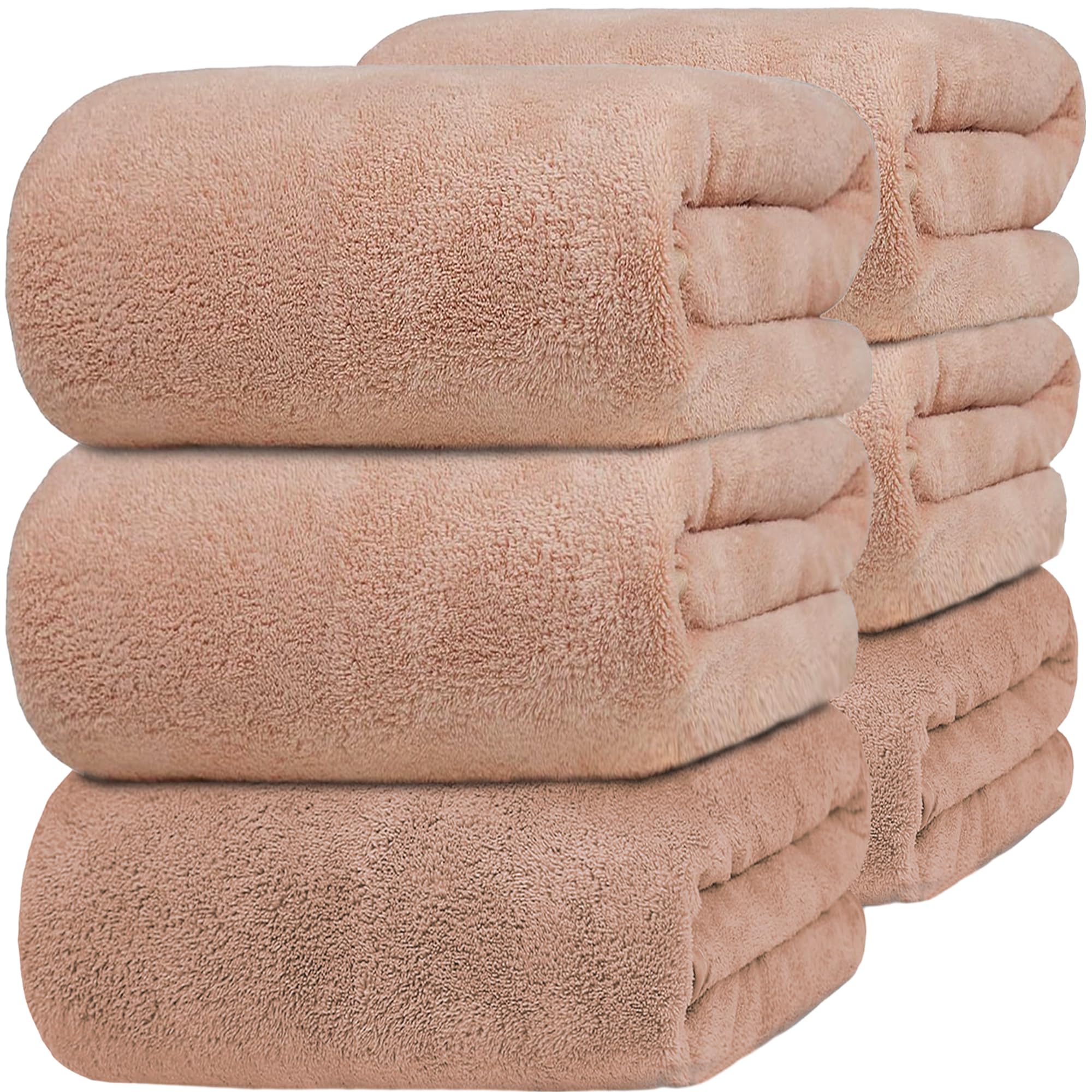 

Банные полотенца мокко Большие быстро впитывающие воду мягкие из микрофибры прочные после ванны вода быстро сохнут антибактериальные и дезодорирующие [набор из 6 штук, коричневый,