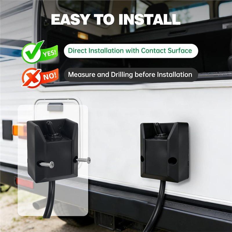 ABBP-For Boat, Truck, Marine, Rv 12V 30A Toggle Switch Waterproof Rocker Panel Sealed On-Off Switch