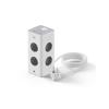 Ewent EW3864 Skjøteledning i Blokform 8 Stikkontakter Shucko + 2x USB-A + 2x USB-C 5V/3A PD/QC 3.0 Hvit