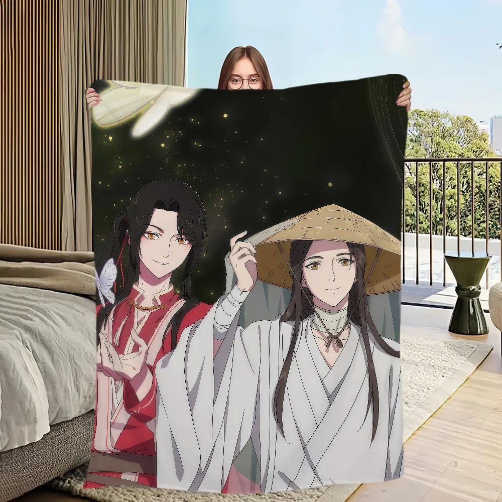 Anime Fanart Heaven Officials Blessing Blanket Flannel Warm Soft Plush Blanket Sofa Living Room Hogar Bedroom Travel Gift Home