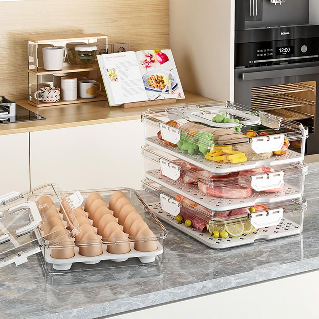 Deviled Egg Containers With Lid,Portable Storage Egg Holder,Stackable Plastic Egg Tray For Kitchen,Fridge,Keep,