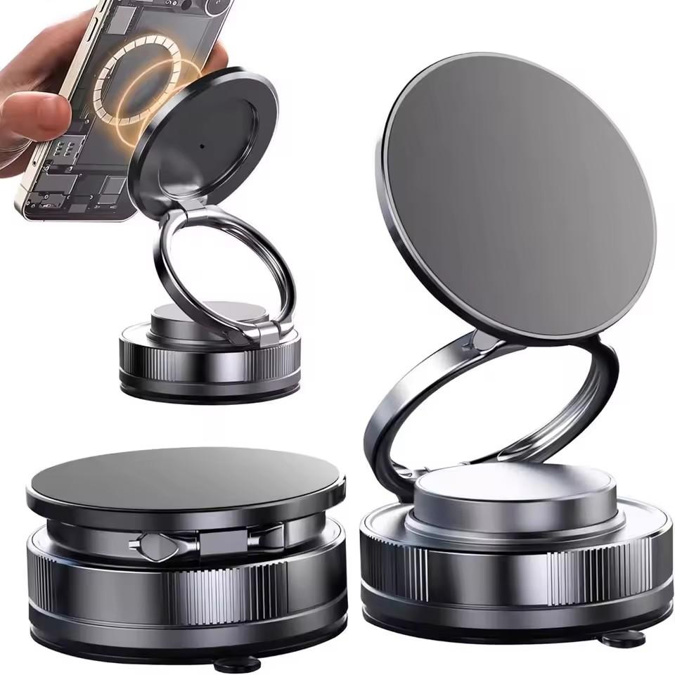2026 New Vacuum Magnetic Phone Holder for Car - Suction Cup Phone Mount for MagSafe, 360° Rotatable Portable Strong Magnet Stand