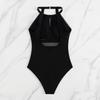 2026 Plus Size Lace Stripe One-Piece Swimsuit