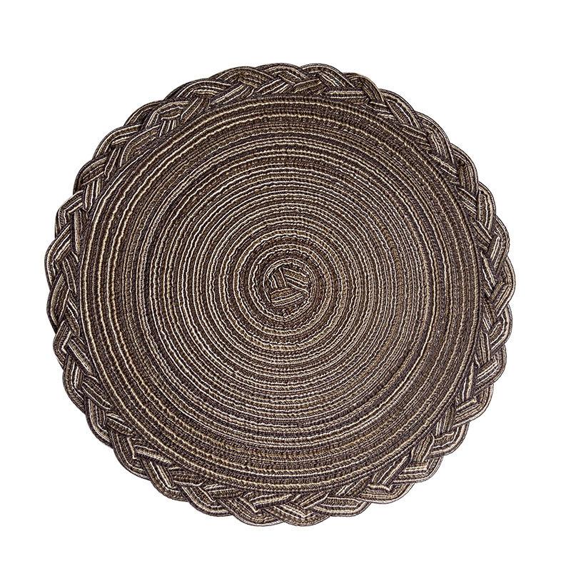 Christmas imitation cotton yarn placemat ins braided thermal insulation mat semi-handmade round coaster ramie mat
