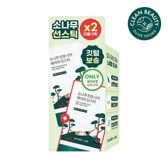 ROUND LAB Pine Tree Calming Cica Airy Sun Stick 19g Double Promotion