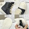 Fashion Vintage Designer Children Shoes  Fashion High Top Platform Black Leather Casual Girl Boy Chunky Sneaker