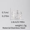 1Pcs Female Stainless Steel Open Ring, Geometric Ring, Exaggerated Accessory Ring