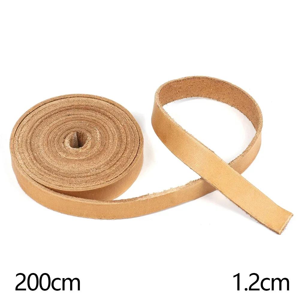 Universal 2Meters Single Sided Flat Cord Genuine Cow Leather Straps Strips DIY Clothing Making Bag Handles Belt Crafts Accessory