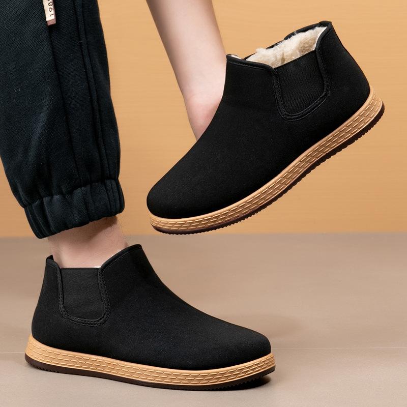 Shoes men's winter warm shoes men's piled thickened cotton shoes outdoor cloth shoes pvc men's shoes