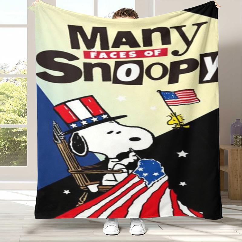 Süßer Snoopy Hunde Cartoon Flanelldecke, Ultra Weiche Warme Plüschdecke für Zuhause Schlafzimmer Bett Sofa Abdeckung Camping Picknick Geschenk