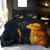 Bettwäsche-Set mit Digitaldruck Dreamy Katze Silhouetten-Design Thema Vollpolyester-Fleece Digital bedrucktes Bettbezug-Set